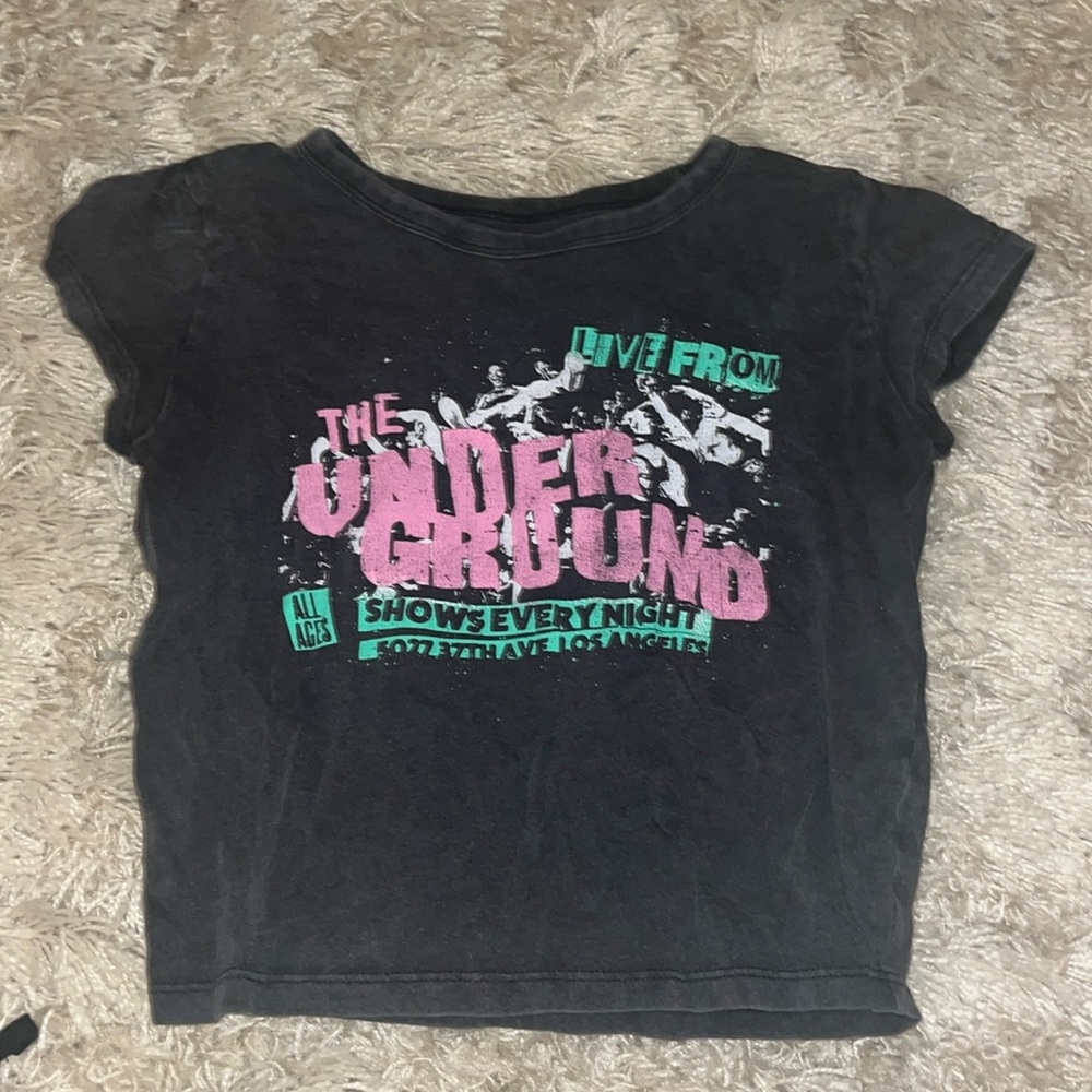 cropped black baby tee